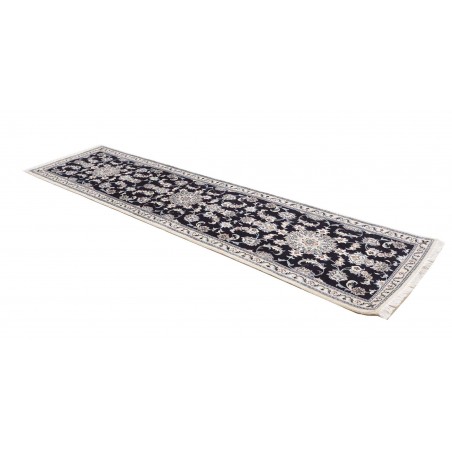 Tappeto Nain Kashmar Persia grigio azzurro 80x290