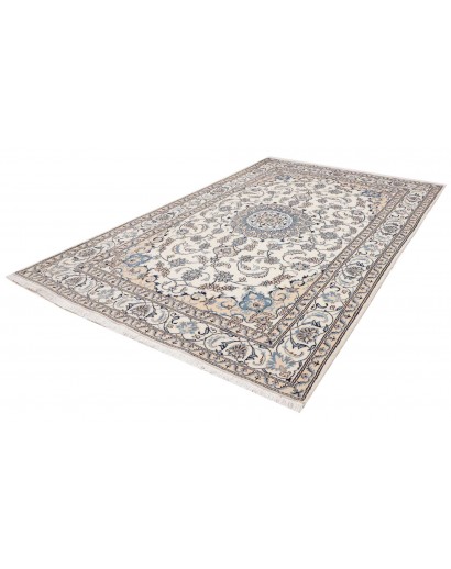 Tappeto Nain Kashmar Persia bianco grigio 198x295