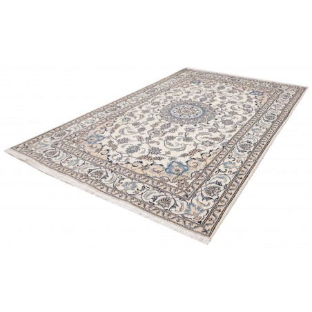 Tappeto Nain Kashmar Persia bianco grigio 198x295