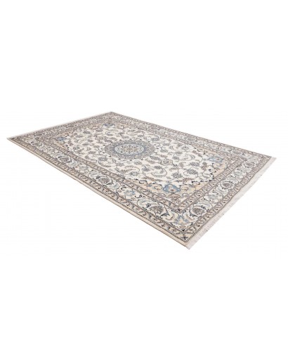 Tappeto Nain Kashmar Persia bianco grigio 198x295