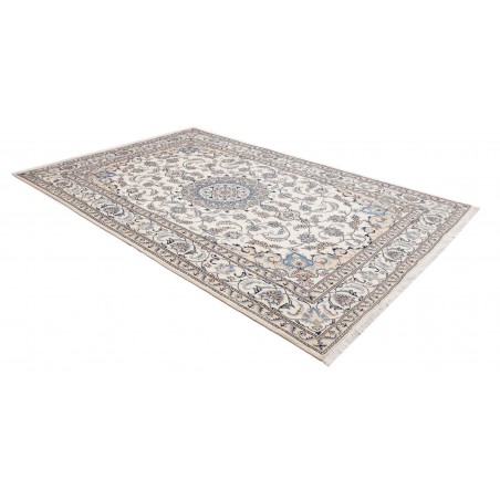 Tappeto Nain Kashmar Persia bianco grigio 198x295