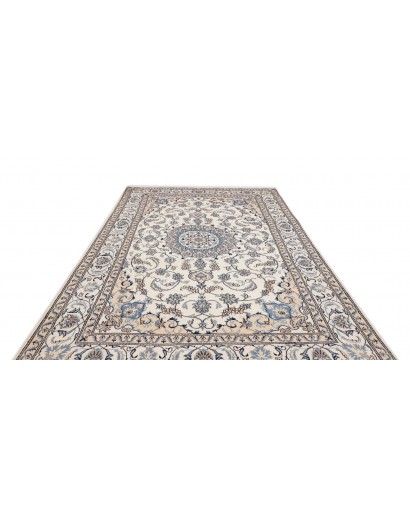 Tappeto Nain Kashmar Persia bianco grigio 198x295