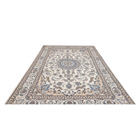 Tappeto Nain Kashmar Persia bianco grigio 198x295