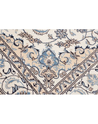 Tappeto Nain Kashmar Persia bianco grigio 198x295