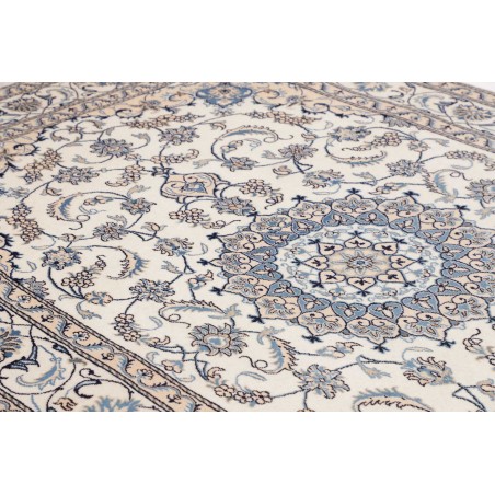 Tappeto Nain Kashmar Persia bianco grigio 198x295
