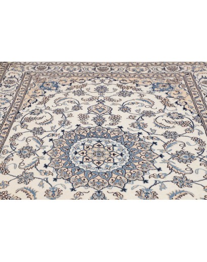 Tappeto Nain Kashmar Persia bianco grigio 198x295