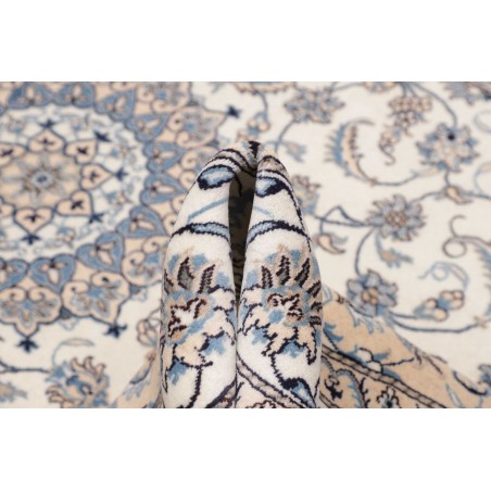 Tappeto Nain Kashmar Persia bianco grigio 198x295