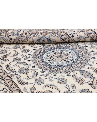 Tappeto Nain Kashmar Persia bianco grigio 198x295