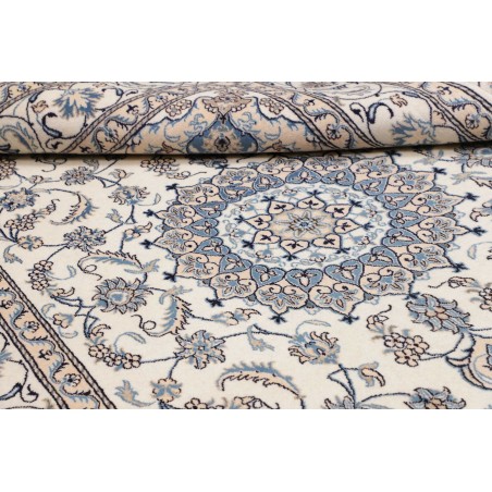 Tappeto Nain Kashmar Persia bianco grigio 198x295
