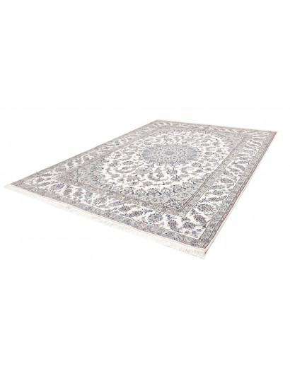 Tappeto Nain Kashmar Persia bianco grigio 244x349
