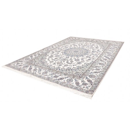 Tappeto Nain Kashmar Persia bianco grigio 244x349