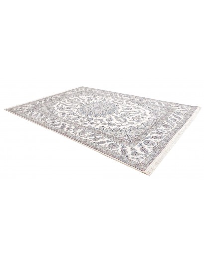 Tappeto Nain Kashmar Persia bianco grigio 244x349