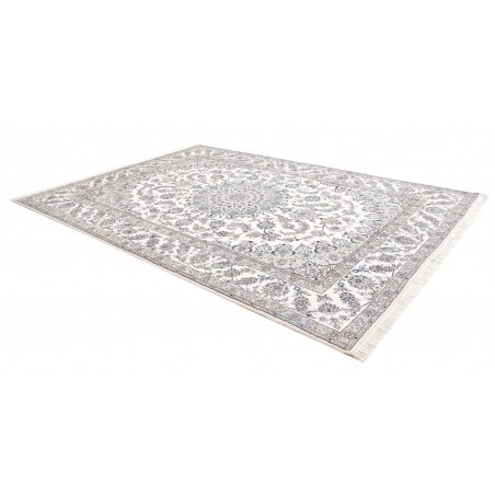 Tappeto Nain Kashmar Persia bianco grigio 244x349