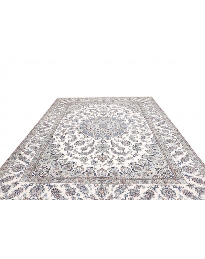 Tappeto Nain Kashmar Persia bianco grigio 244x349