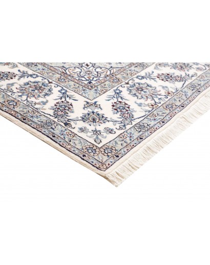 Tappeto Nain Kashmar Persia bianco grigio 244x349