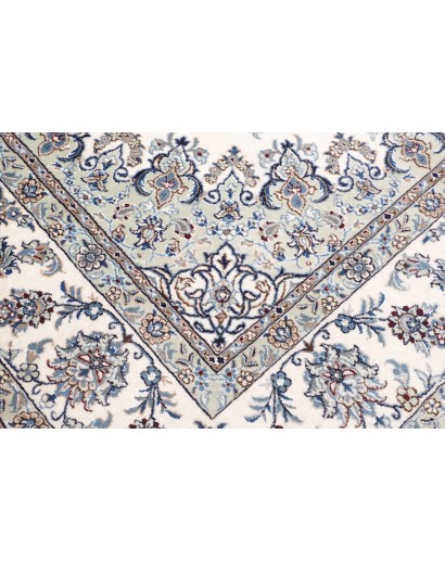 Tappeto Nain Kashmar Persia bianco grigio 244x349