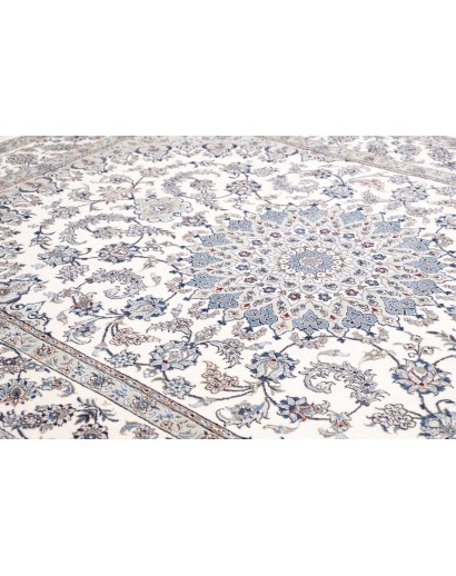 Tappeto Nain Kashmar Persia bianco grigio 244x349