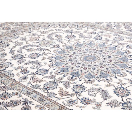 Tappeto Nain Kashmar Persia bianco grigio 244x349