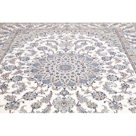 Tappeto Nain Kashmar Persia bianco grigio 244x349