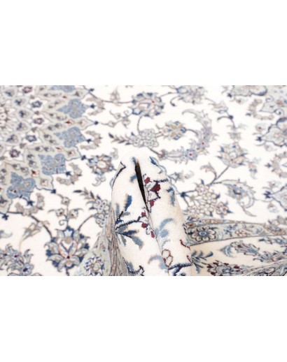 Tappeto Nain Kashmar Persia bianco grigio 244x349