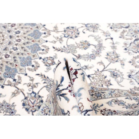 Tappeto Nain Kashmar Persia bianco grigio 244x349