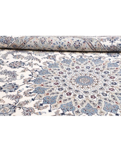 Tappeto Nain Kashmar Persia bianco grigio 244x349