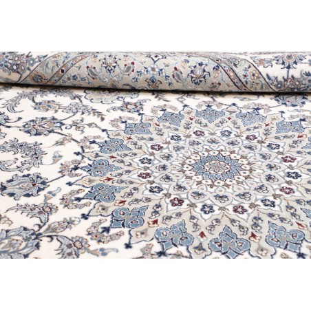 Tappeto Nain Kashmar Persia bianco grigio 244x349