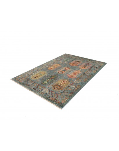 Tappeto Tribal Pakistan bianco 150x208