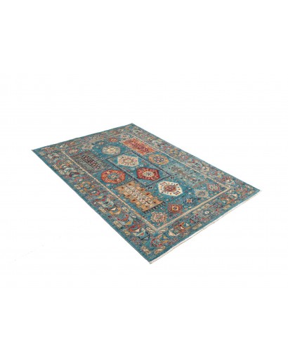 Tappeto Tribal Pakistan azzurro marrone 122x166