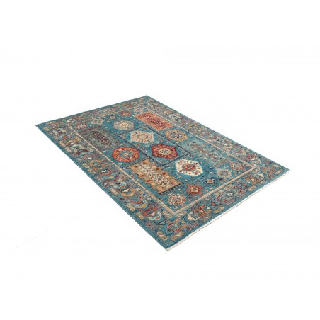 Tappeto Tribal Pakistan azzurro marrone 122x166