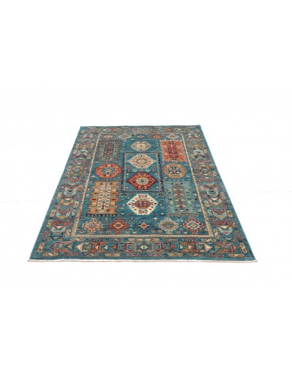 Tappeto Tribal Pakistan azzurro marrone 122x166