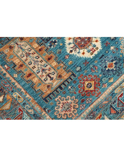 Tappeto Tribal Pakistan azzurro marrone 122x166