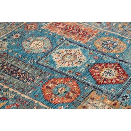 Tappeto Tribal Pakistan azzurro marrone 122x166