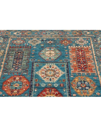 Tappeto Tribal Pakistan azzurro marrone 122x166