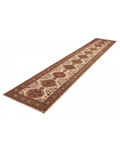 Tappeto Kazak Fine Pakistan arancione grigio 79x404