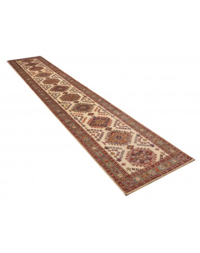 Tappeto Kazak Fine Pakistan arancione grigio 79x404
