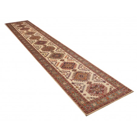 Tappeto Kazak Fine Pakistan arancione grigio 79x404