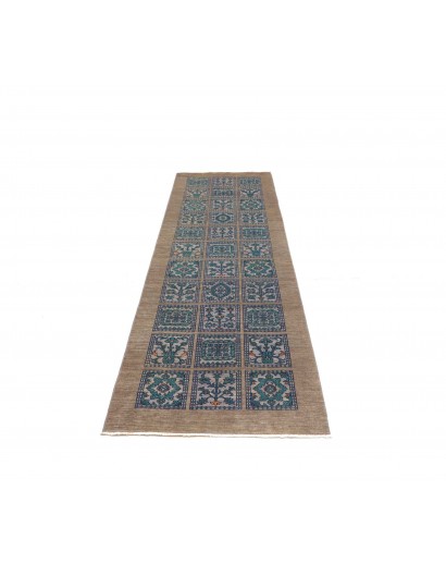 Tappeto Bakhteari Pakistan bianco grigio 77x237