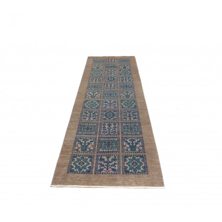 Tappeto Bakhteari Pakistan bianco grigio 77x237