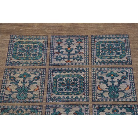 Tappeto Bakhteari Pakistan bianco grigio 77x237
