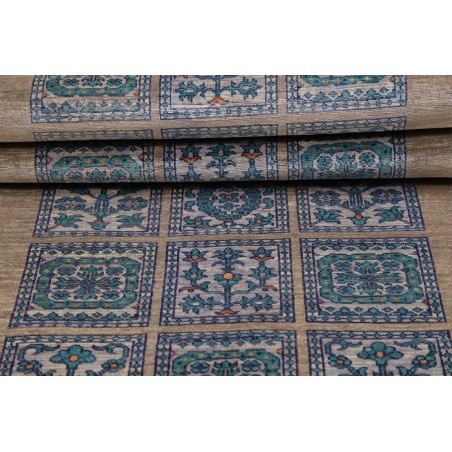 Tappeto Bakhteari Pakistan bianco grigio 77x237