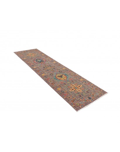 Tappeto Tribal Pakistan marrone grigio 77x259