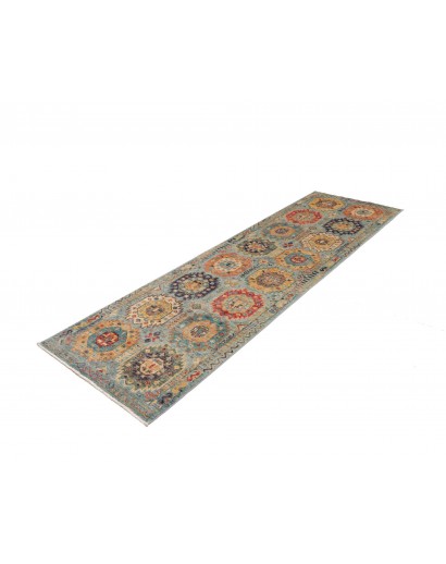 Tappeto Tribal Pakistan marrone grigio 82x273