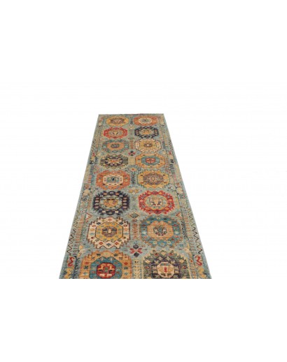 Tappeto Tribal Pakistan marrone grigio 82x273