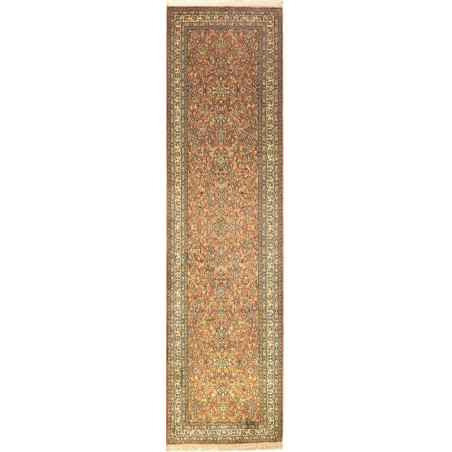 Tappeto Kashmir India arancione bianco 79x296