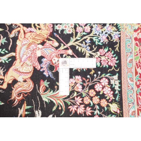Tappeto Ghom seta Persia marrone giallo 78x117