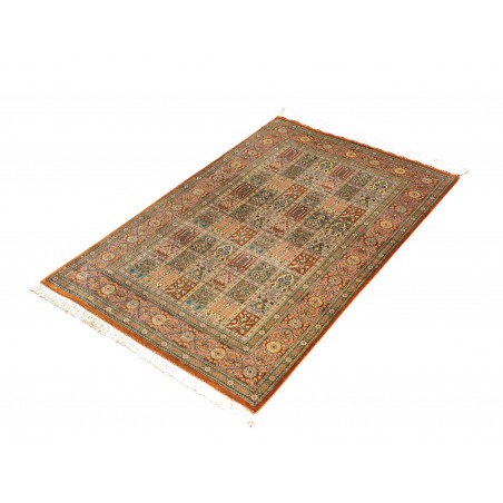 Tappeto Ghom seta Persia marrone 78x120
