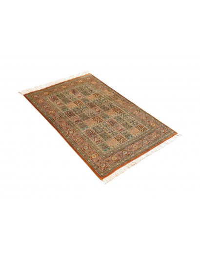 Tappeto Ghom seta Persia marrone 78x120