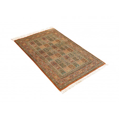 Tappeto Ghom seta Persia marrone 78x120