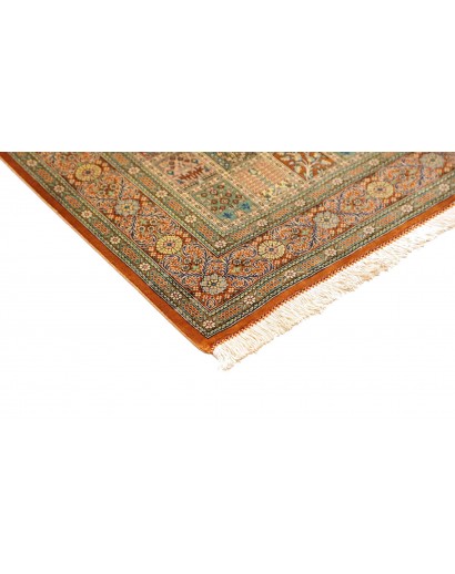 Tappeto Ghom seta Persia marrone 78x120